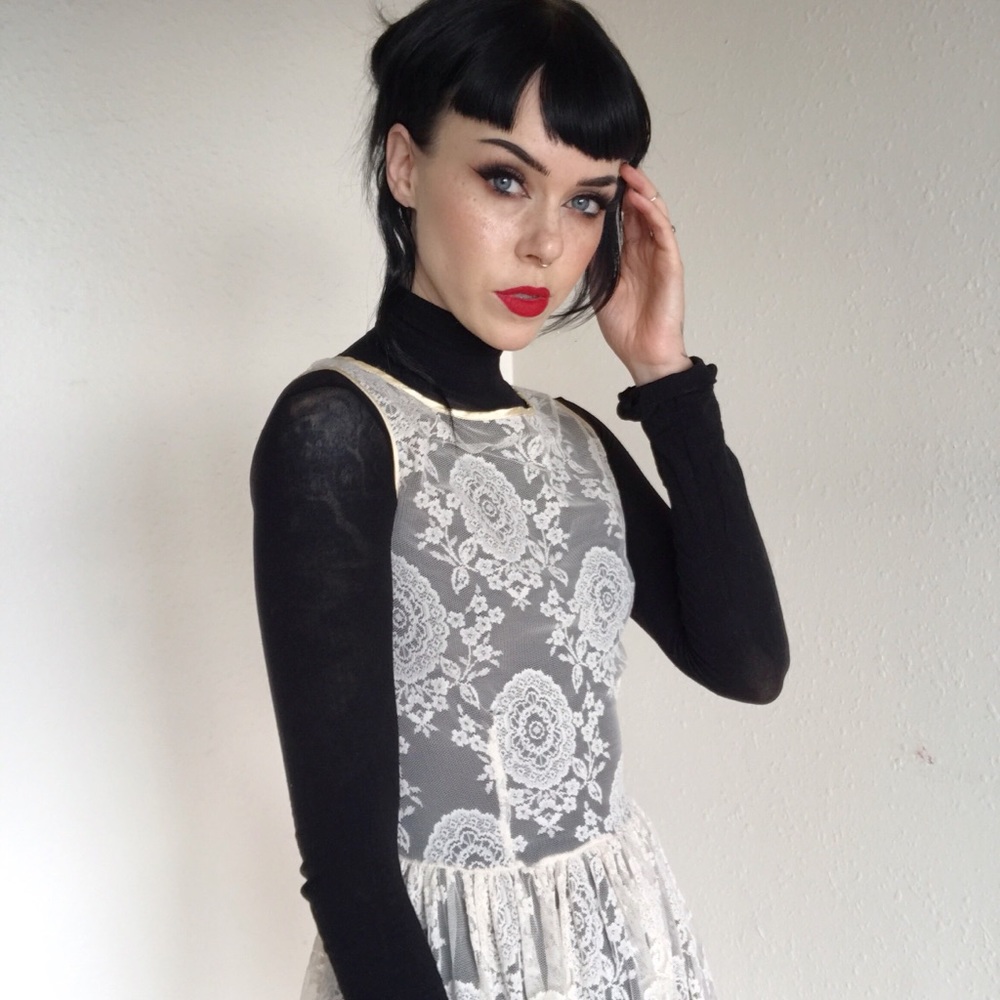 American Apparel Cream Lace Dress